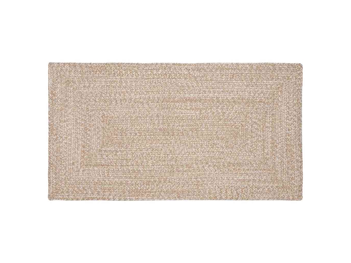 Vidaxl Tapete De Área Natural E Branco 60 X 110 Cm Juta