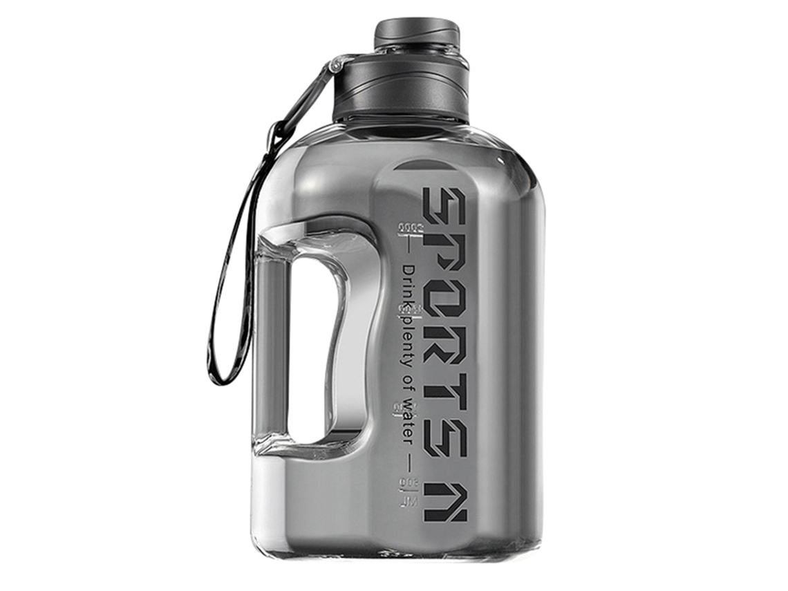 Garrafa de Água Esportiva , Garrafa de Água Portátil de Grande Capacidade para Homens. MDUG (2,7l, Cinza)
