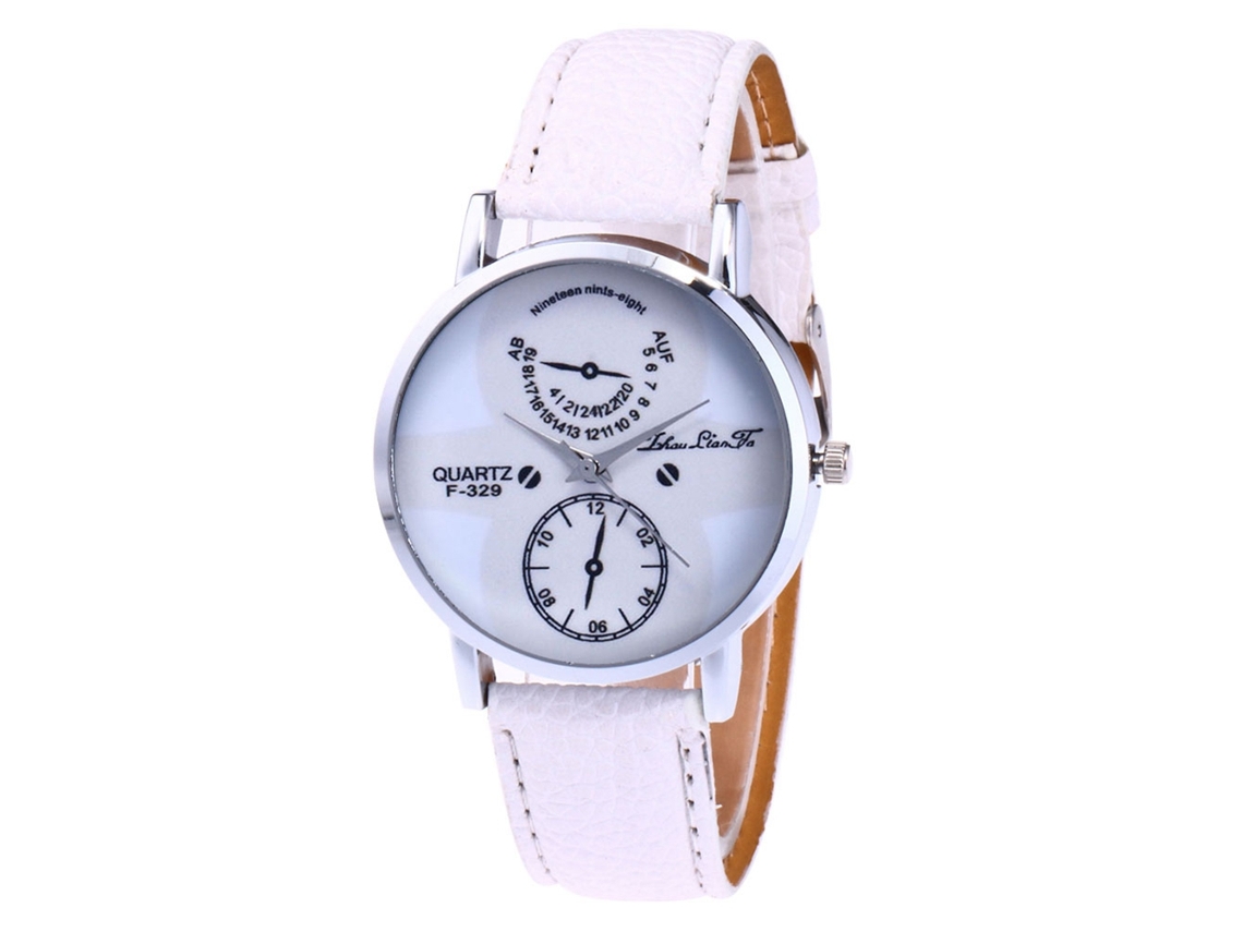 Reloj De Pulsera De Aleación Con Dial Redondo Analógico De Cuarzo Para Mujer Blanco