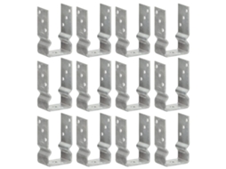 Vidaxl Âncoras De Vedação 12 Pcs 8x6x15 Cm Aço Galvanizado Prateado