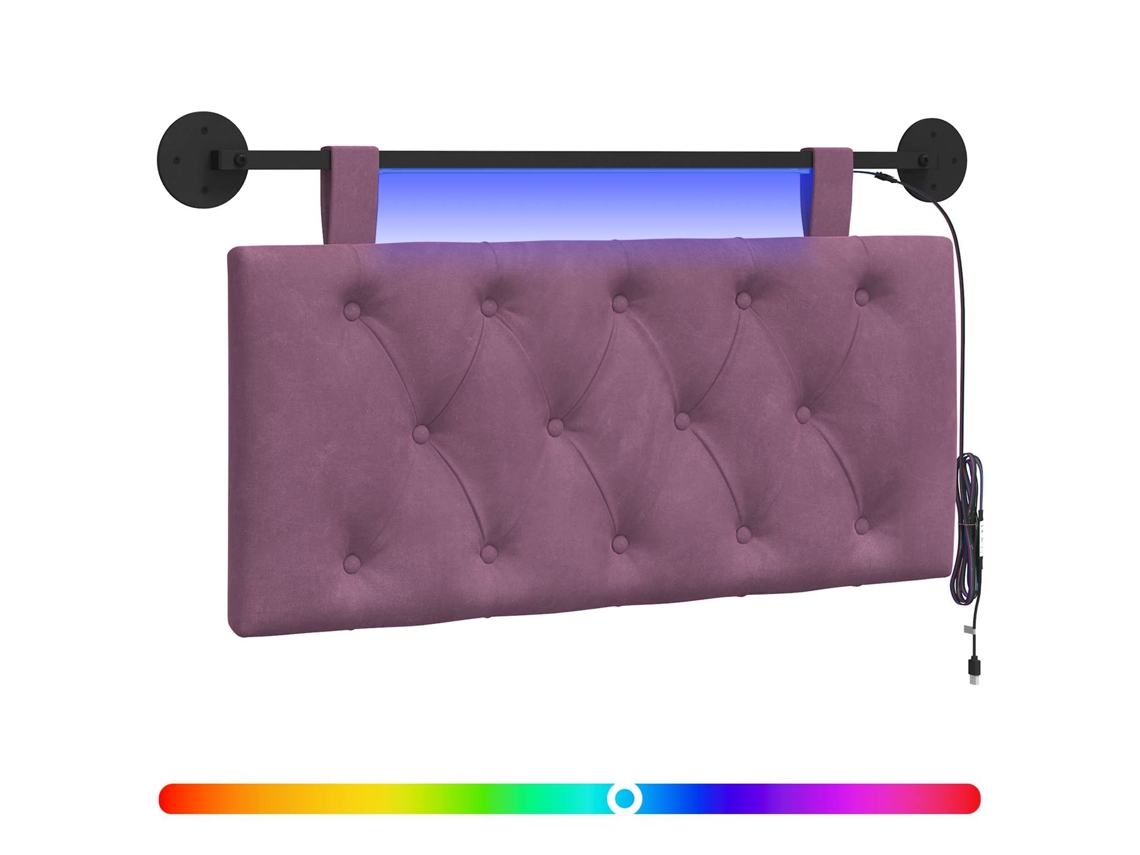 Cabeceira Suspensa com Luz Led Roxo Veludo MAISON EXCLUSIVE