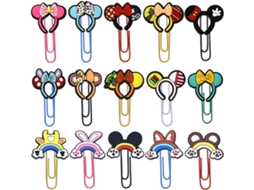 50 Clipes de Papel de Silicone com Cabeça e Argola, Clipes de Papel no Formato Coelho, Clipes de Papel com Desenhos