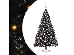 Árvore De Natal Artificial Iluminada Vidaxl Preto Pvc (180 Cm)
