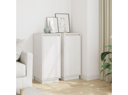 Vidaxl Aparadores 2 Pcs 31,5x34x75 Cm Madeira De Pinho Maciça Branco