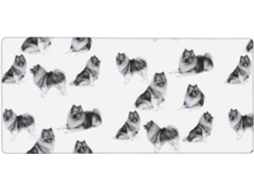 Mousepad Grande para Computador com Estampa de Keeshonds e Base Borracha Antiderrapante, 40 X 90 Cm