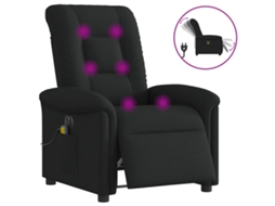Vidaxl Poltrona Reclinável De Massagens Elétrica Tecido Preto