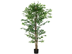 Ficus Artificial Realista Verde 180cm Fácil Cuidar Com Vaso
