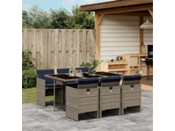 Conjunto de Sofá de Jardim com 14 Peças e Almofadas em Rattan Sintético Marrom VIDAXL