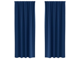 Conjunto 2 Cortinas Opacas Vidaxl Azul Poliéster (260 X 140 Cm)