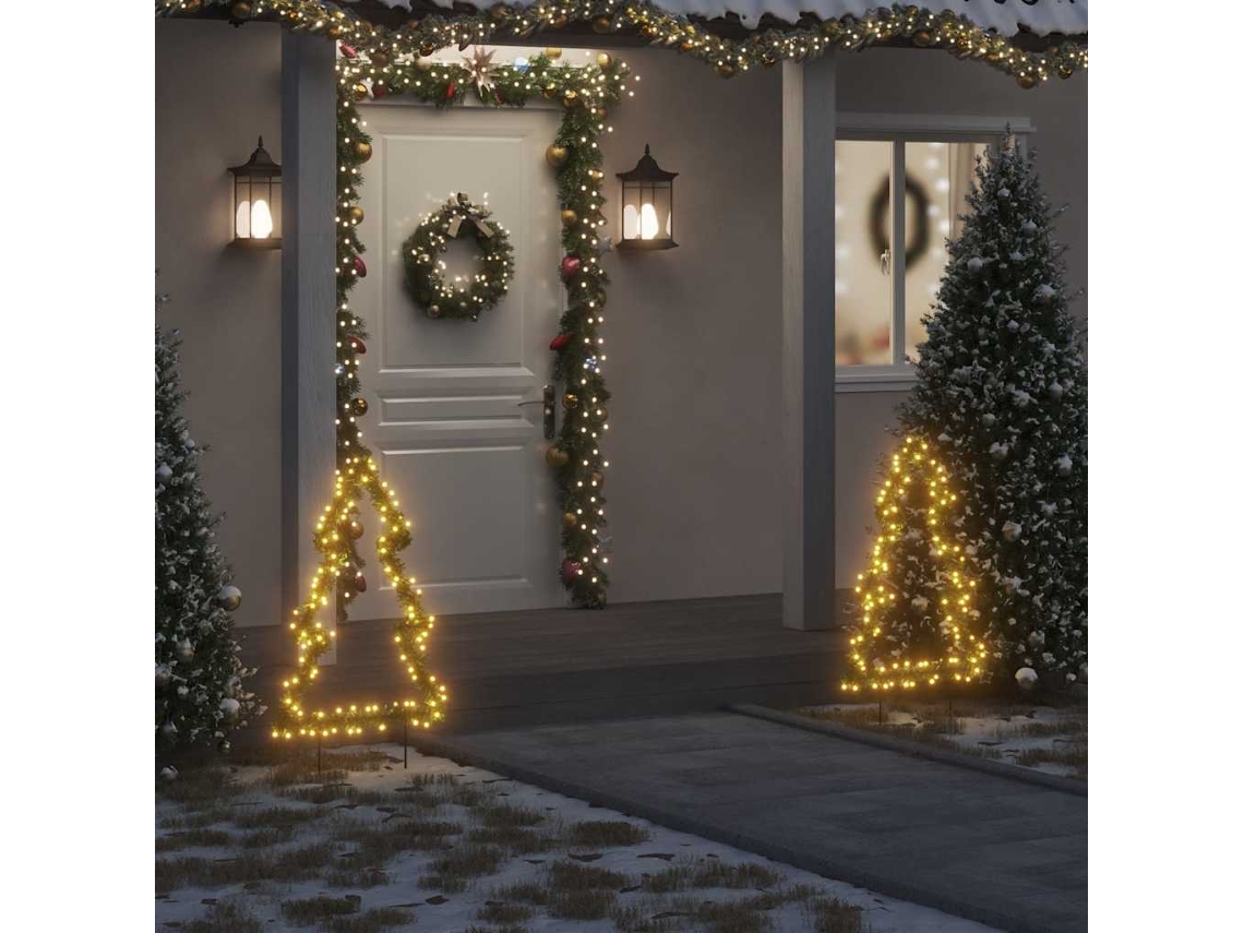 Vidaxl Decoração Árvore De Natal C/ Luz E Estacas 115 Luzes Led 90 Cm
