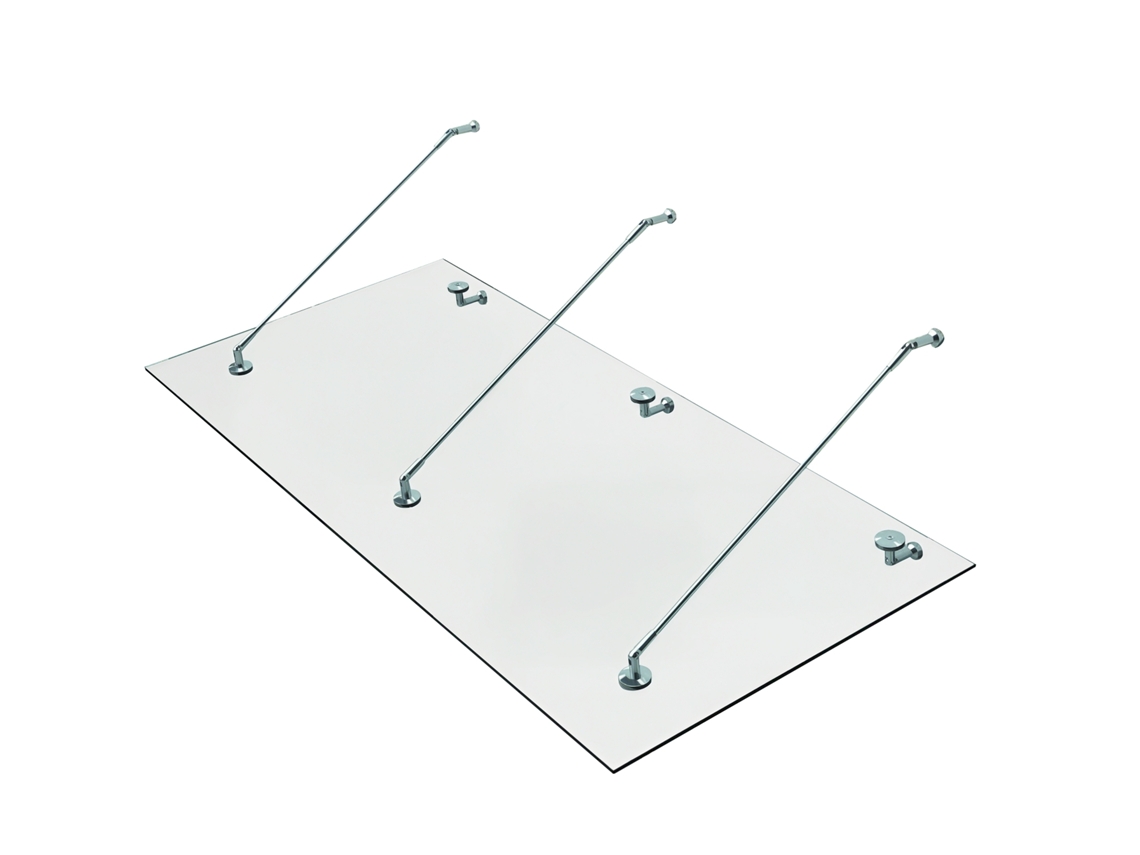 Toldo Toldo De Vidro Toldo De Porta Vidro Temperado (esg) Aço Inoxidável Vidro Claro 200x90cm
