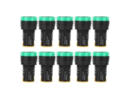 Luz Indicadora Led Berm 10pcs Φ22mm 24v Ad16-22d S Verde Semiconductor Econômica