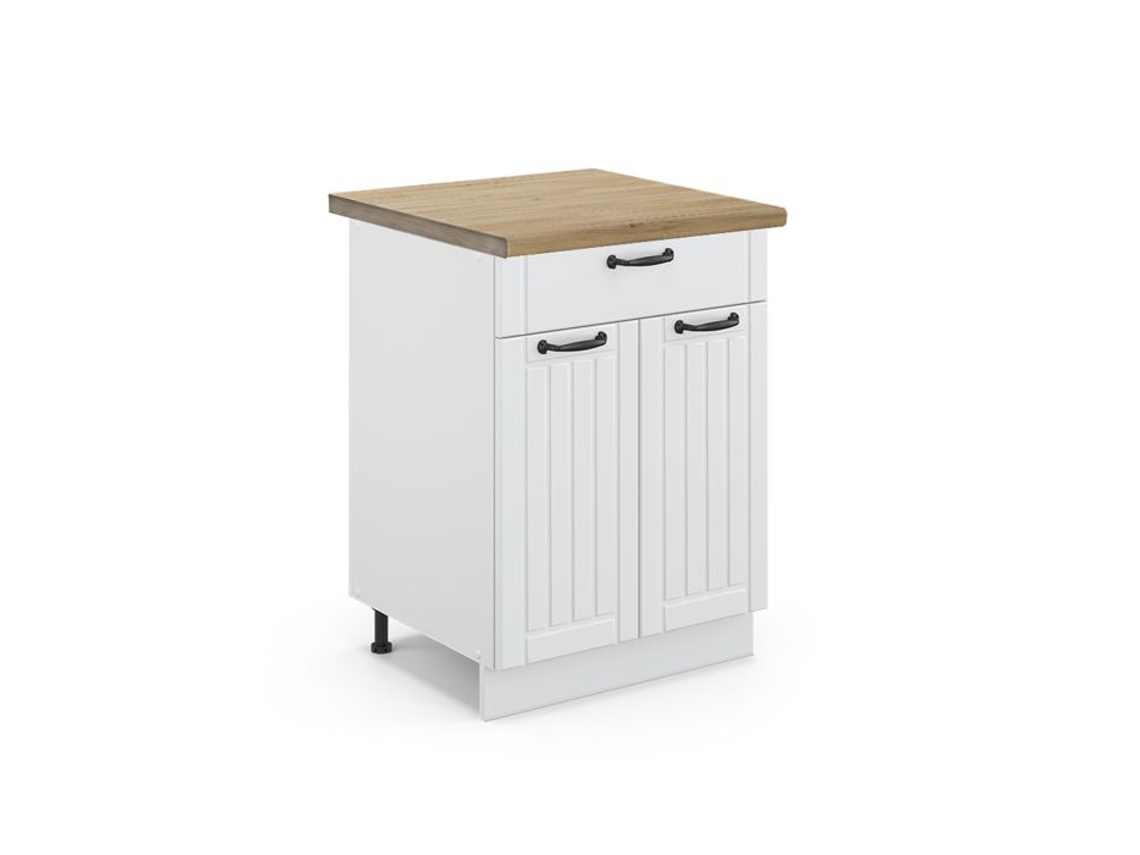 Móvel de cozinha Vicco Fame-Line, branco country, 60 cm com gaveta, carvalho PA
