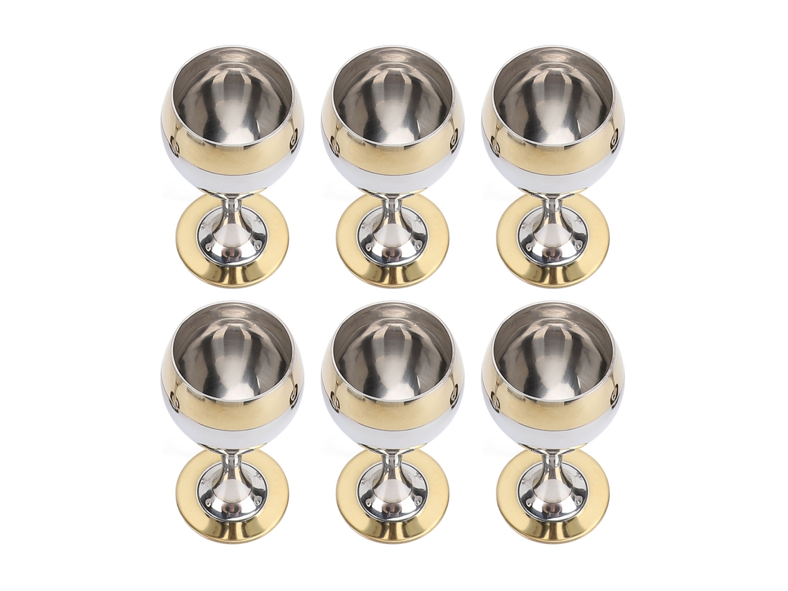 Conjunto De Taças De Vinho De Aço Inoxidável Decorativo Resistente