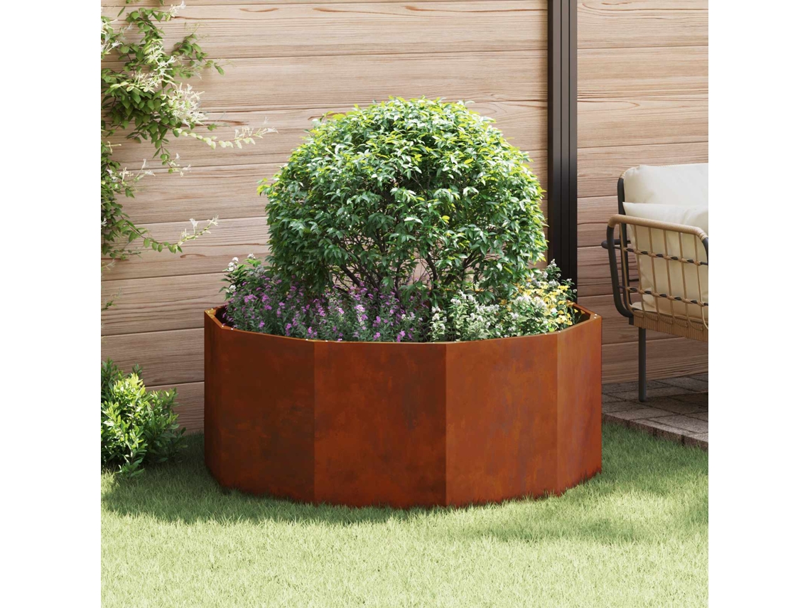 Vidaxl Floreira Ferro Enferrujado 120 X 120 X 50 Cm