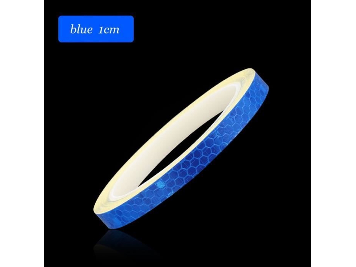 Acessório para Bicicleta Adesivos Refletivos para Bicicleta 1Cm X 8M Fita Adesiva Fluorescente para Mountain Bike Decoração Azule34547