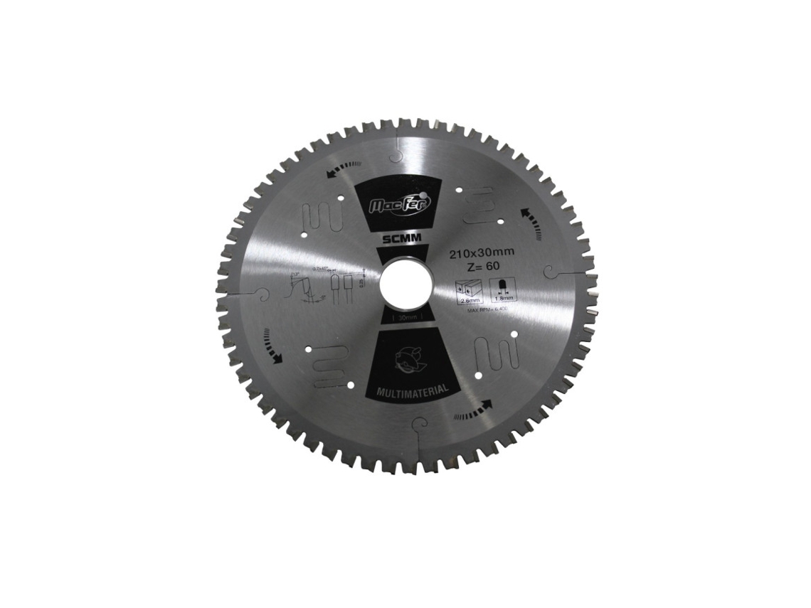Disco P/ Serra Circular P/ Multi-material Ø210mm 60d