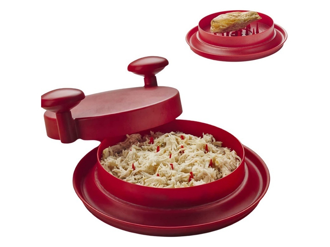 Desfiador De Frango, Desfiador De Carne Manual Com Pega E Base Antiderrapante - Vermelho