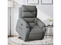 Vidaxl Poltrona Elétrica Elevatória Massagens Tecido Cinzento-escuro