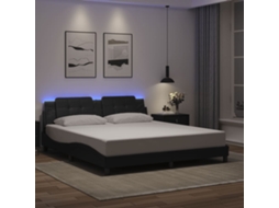 Vidaxl Estrutura De Cama Com Led Sem Colchão Zadar 180x200cm Preto