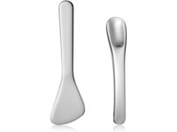 2 Espátulas Cosméticas Aço Inox Pequenas Reutilizáveis, para Cremes/máscaras ZYBLSSBB