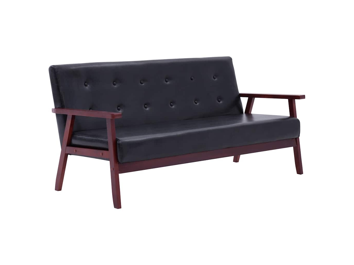 Maison Exclusive - Conjunto De Sofás 3 Pcs Couro Artificial Preto
