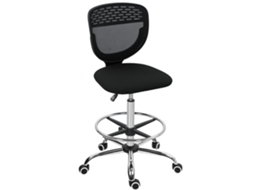 Cadeira De Escritório Ergonômica Em Malha Com Altura E Apoio Pés Ajustáveis, 59x59x106-126cm, Preto