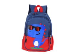 Mochila Infantil Niño Dinossauro Vermelho Bolsa Lateral Grande Capacidade Fecho Escolar Primário