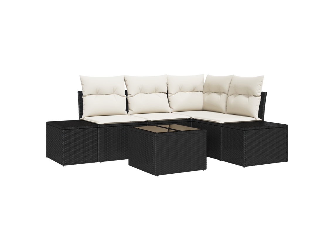 Conjunto 4 Conjunto De Sofá De Jardim Vidaxl Castanho Vime Pe