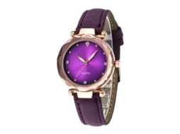 Relógio Esportivo de Quartzo com Pulseira de Couro Estilo Simples e Fashionável (roxo)