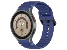 Pulseira De Silicone Preta Com Fivela E Textura Ondulada.