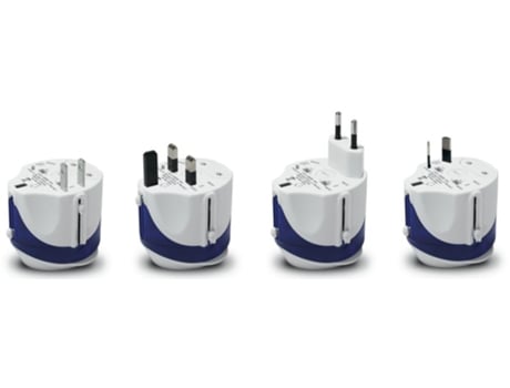 Adaptador HANNEL Universal Viagem — 4 em 1: Europa, UK, USA, Austrália