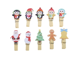 40Pcs Clipes de Madeira de Natal ALLINLESS