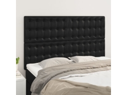 Vidaxl Cabeceira Preta 144x5x118/128 Cm Couro Sintético