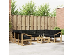 Vidaxl Conjunto De Sofás Para Exterior 10 Unid. Branco E Preto
