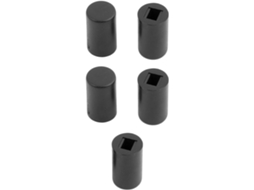 Conjunto de 5 capas protetoras para botões táteis, pretas, várias dimensões CHABERLU