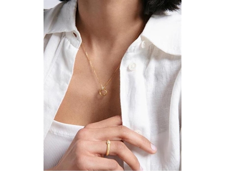 Colar Banhado A Ouro Com Zircônia Cúbica Tendência 13207c100 30 Viceroy