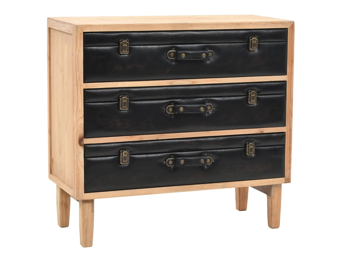 Vidaxl Armário Com Gavetas Madeira De Abeto Maciça 80x36x75 Cm