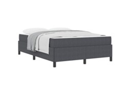 Maison Exclusive - Estrutura Da Cama Com Colchão Cinza Escuro 140 X 200 Cm Tecido