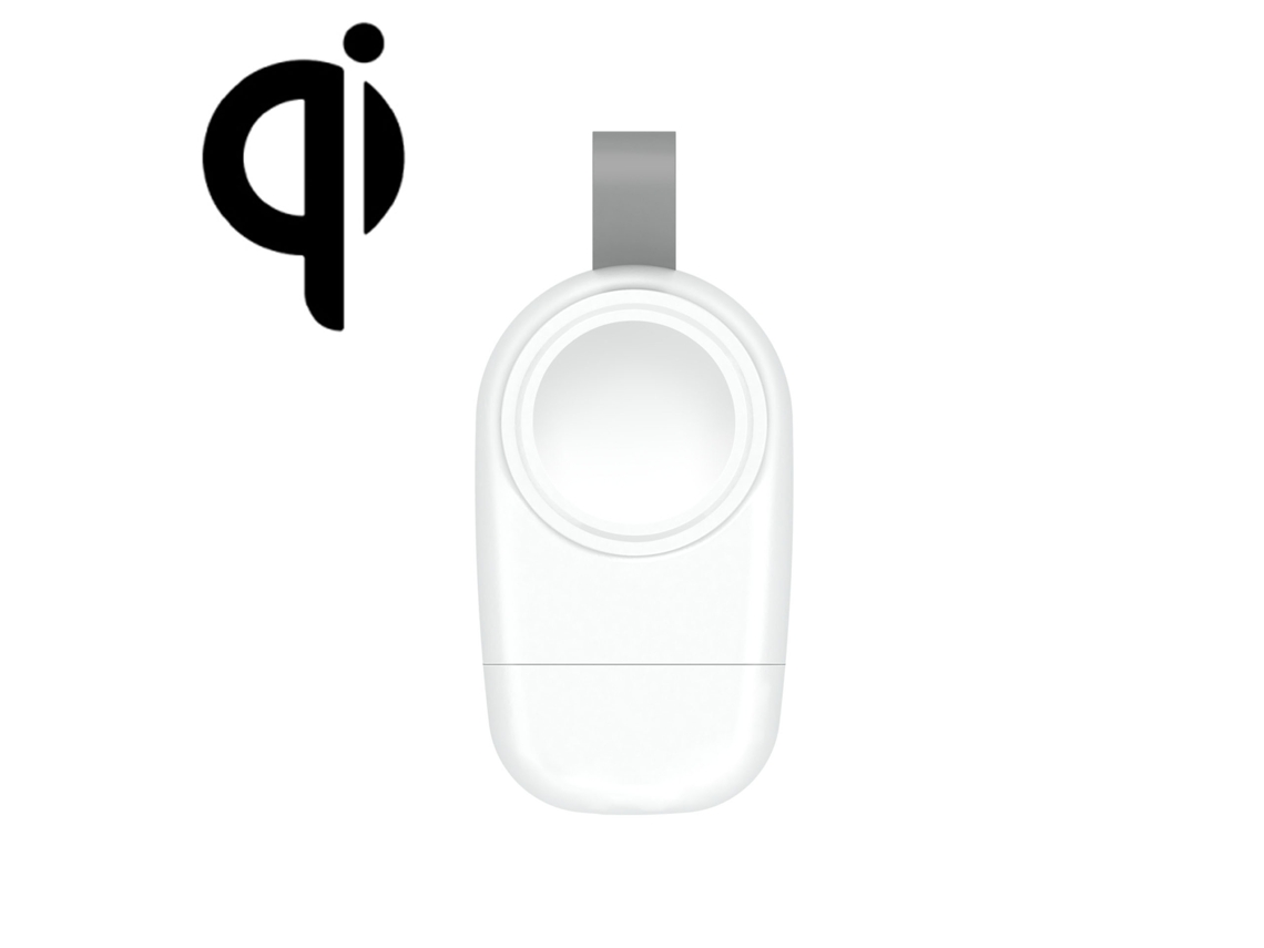 Carregador de sucção magnética sem fio portátil USB para Apple Watch 1/2/3/4/5/6/7/SE (branco)