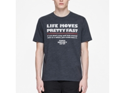Rockinstone Ferris Bueller's Day Off Life Moves Fast Heather Navy Adult T-shirt Size:xxl