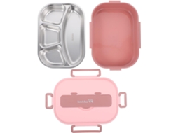 Lancheira Bento Kichvoe De 1300ml Para Adultos E Estudantes, Com 4 Compartimentos, Feita Em Aço Inoxidável E Plástico
