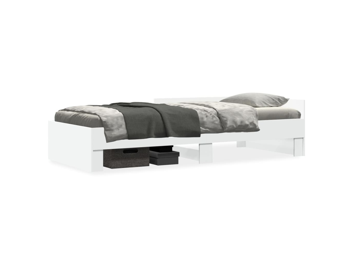 Bed Frame, Bed Frames Vidaxl Branco Madeira Processada (75 X 190 Cm)