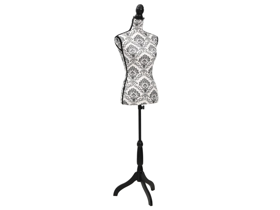 Vidaxl Busto Manequim De Senhora Preto E Branco
