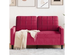 Vidaxl Sofá De 2 Lugares Veludo 120 Cm Vermelho Tinto