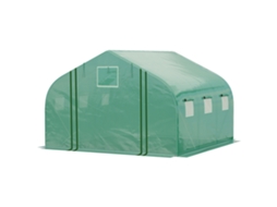 Estufa Em Verde Túnel Com Cobertura De Pe E Estrutura Aço. Porta Enrolável 6 Janelas. 3,5x3x2m.