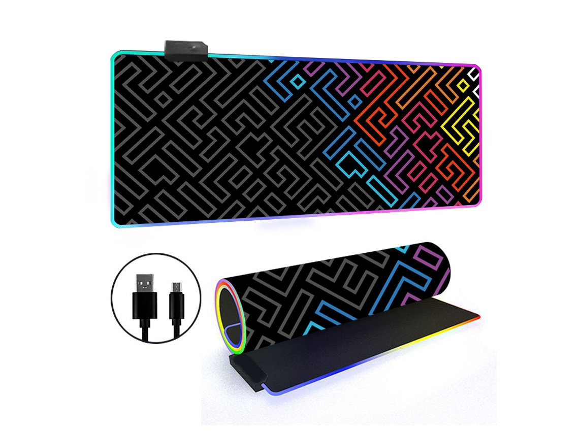 Mousepad Tapete De Mesa Retroiluminado Rgb Com Linhas Simples Brilvibera (estilo 3, 3008004mm)