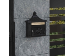 Vidaxl Caixa De Correio Montada Na Parede Preto 40,5 X 16 X 45 Cm
