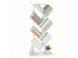 Estante Vertical 7 Níveis, Forma Árvore, Branco Rústico Para Escritório