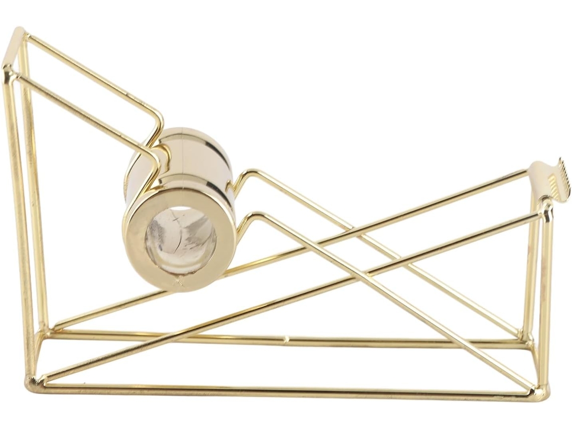 Dispensador De Fita Adesiva Metálica Amonida, Cortador De Fita Com Design Vazado Dourado, Dispensador Em Tom Ouro Rosa